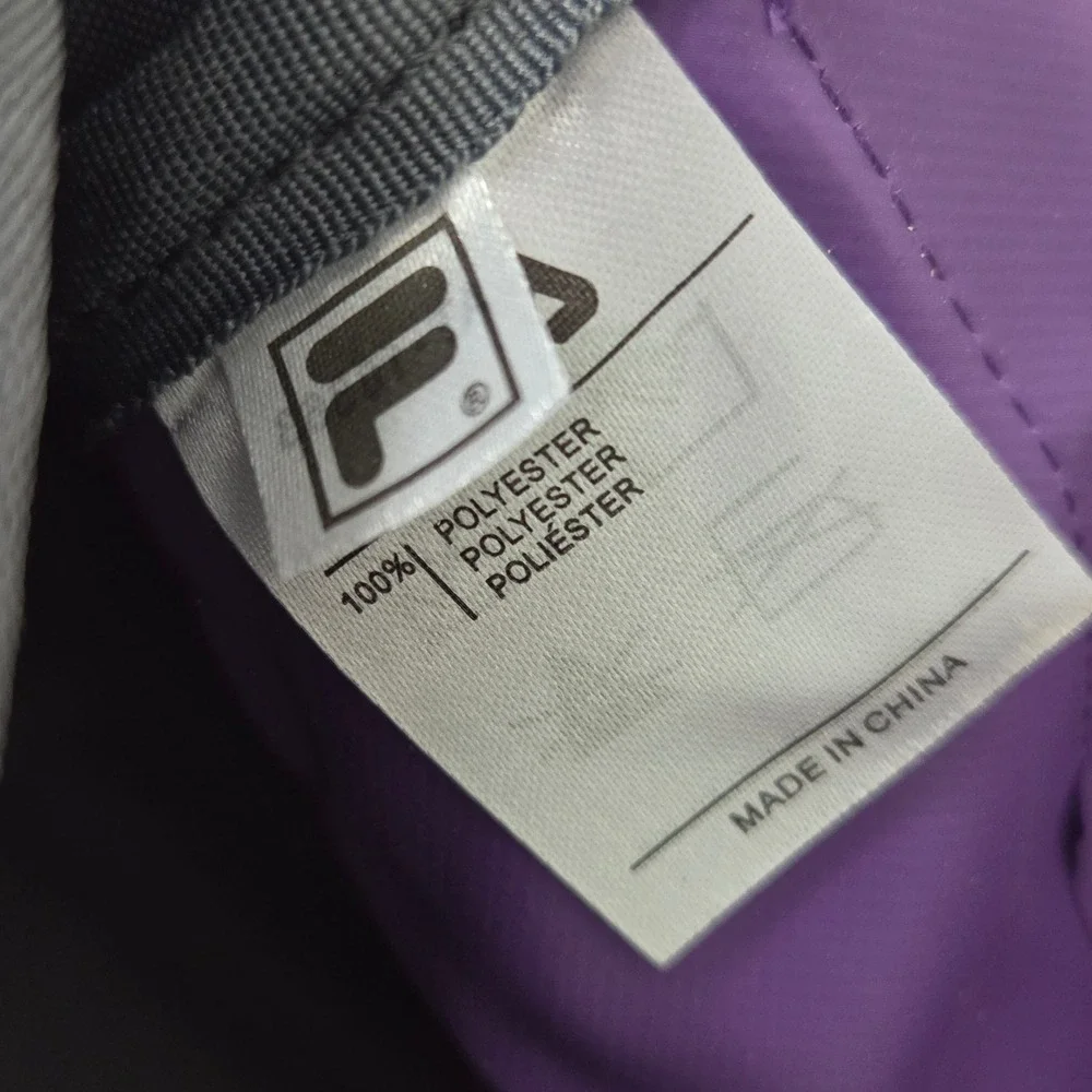 Fila Sport Duffle Bag Purple Teal Polyester Ripstop Gym Travel Carry On